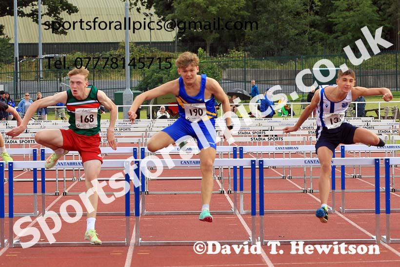Boys Under-15s 80 metres hurdles, 2023 Northern Under-13s, Under-15s and Under-17s, Middlesbrough.  Photo: David T. Hewitson/Sports for All Pics